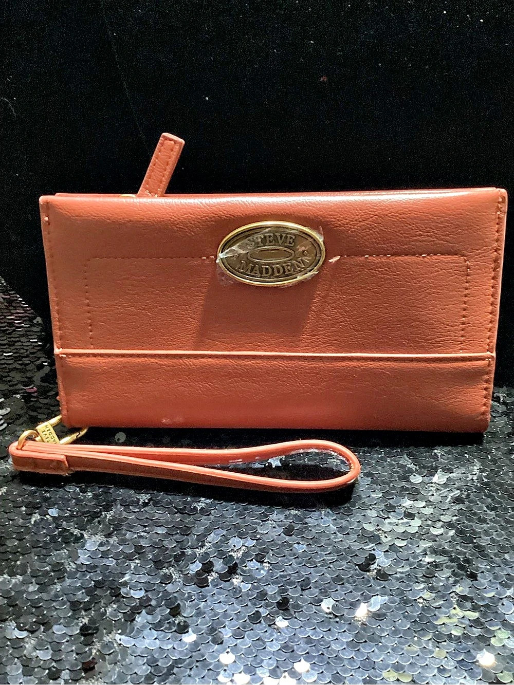 Steve Madden  Leather-Look Wristlet Wallet in Orange NWOT